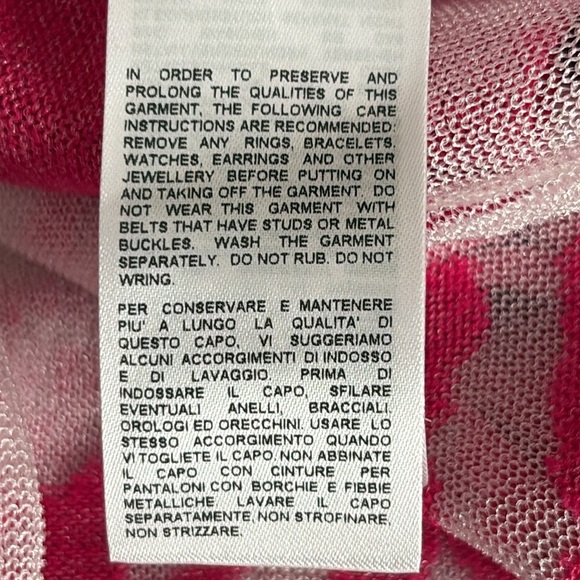 Diesel M Spots Oharw Long Sleeve Lurex Knit V Neck Top in Pink - Small-measured - Picture 13 of 13